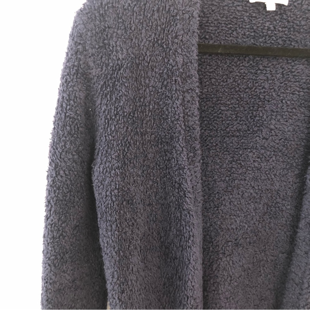 Madewell Teddy Navy Blue Fuzzy Open Front Cardigan XS Relaxed Roomy Oversized - Picture 7 of 14